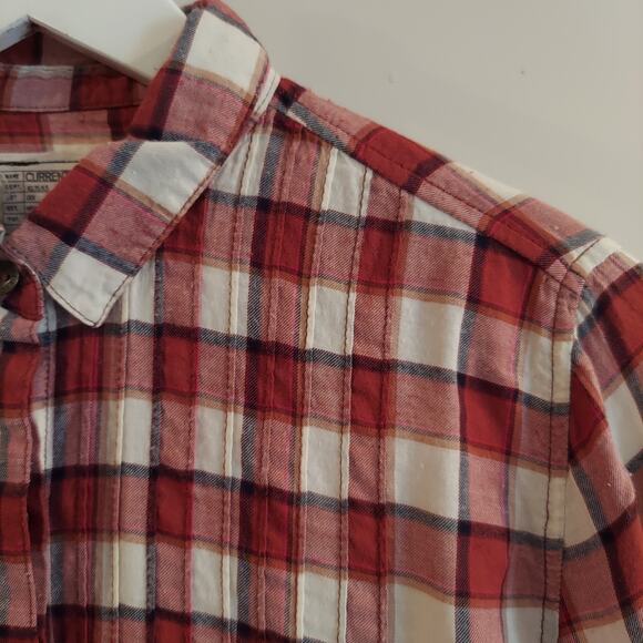 Current Elliot Button Up Plaid Shirt Size 1 Small Cropped Long Sleeve - Picture 3 of 8